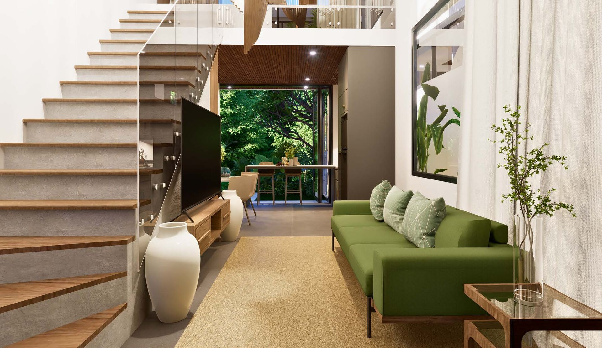 Rendering · Townhouse living room