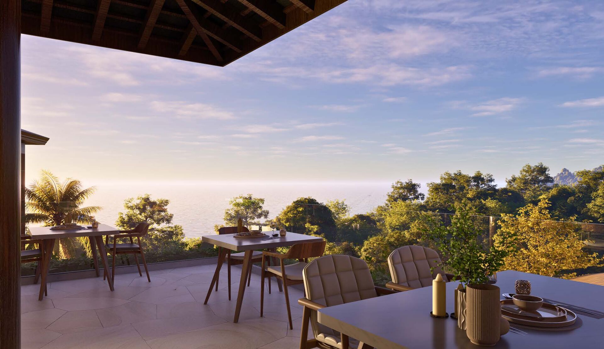 Rendering · Rooftop dining