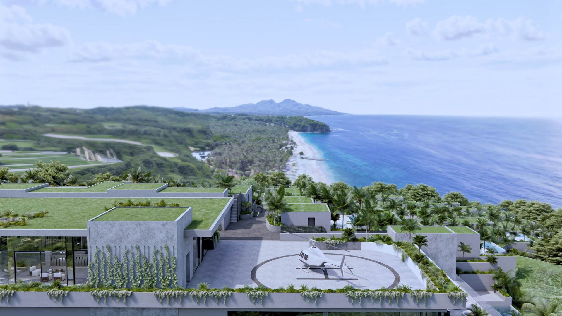 Rendering · Resort and coastline
